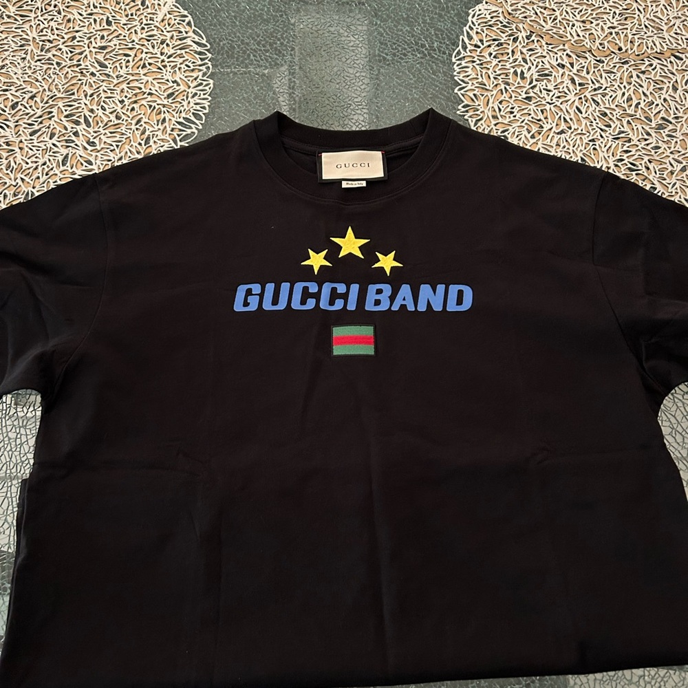 Gucci men small S tee t shirt black LV Chanel Nike
